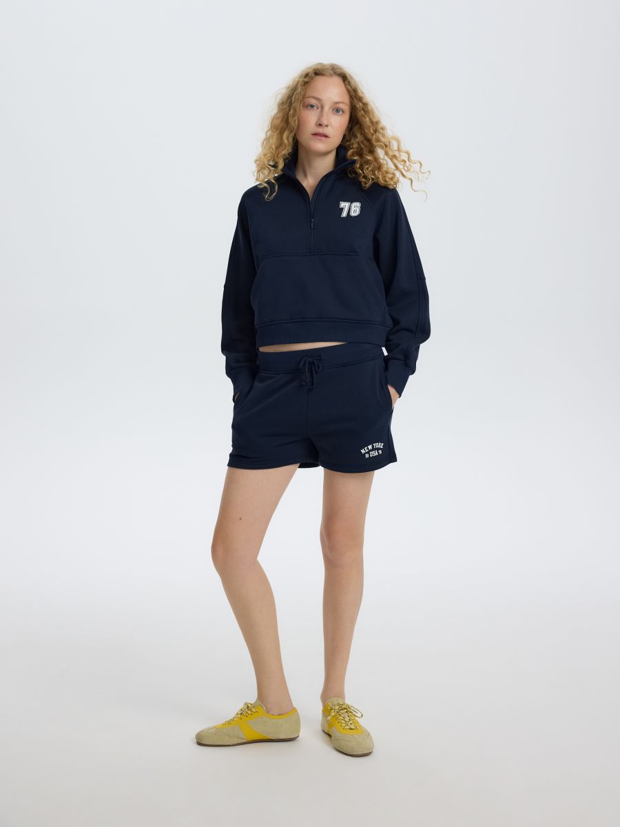 Sweat shorts with print - navy - RESERVED - 2
