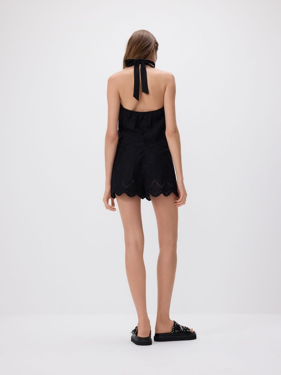Openwork viscose shorts - black - RESERVED - 3