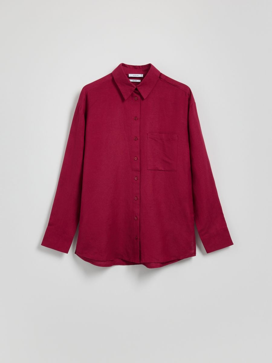 Košulja s visokim udjelom lana - maroon - RESERVED - 5