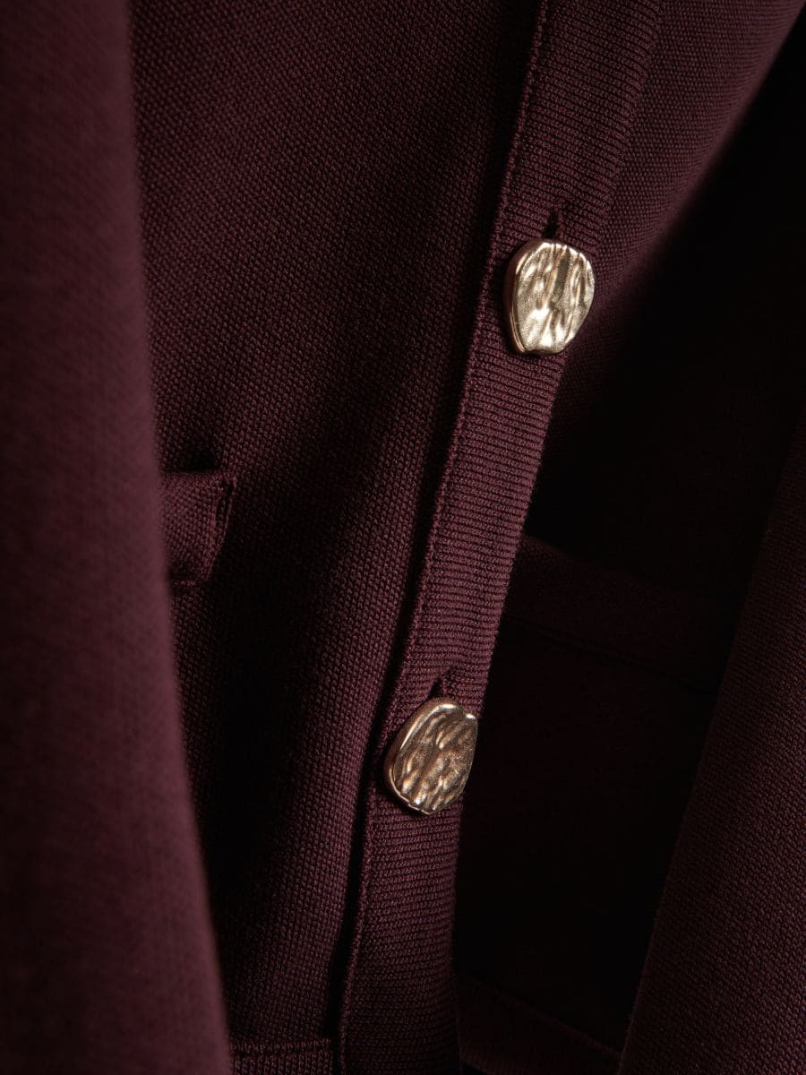 Cardigan with decorative buttons - maroon - RESERVED - 6