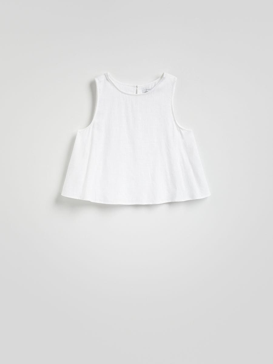 Linen blend top - white - RESERVED - 8