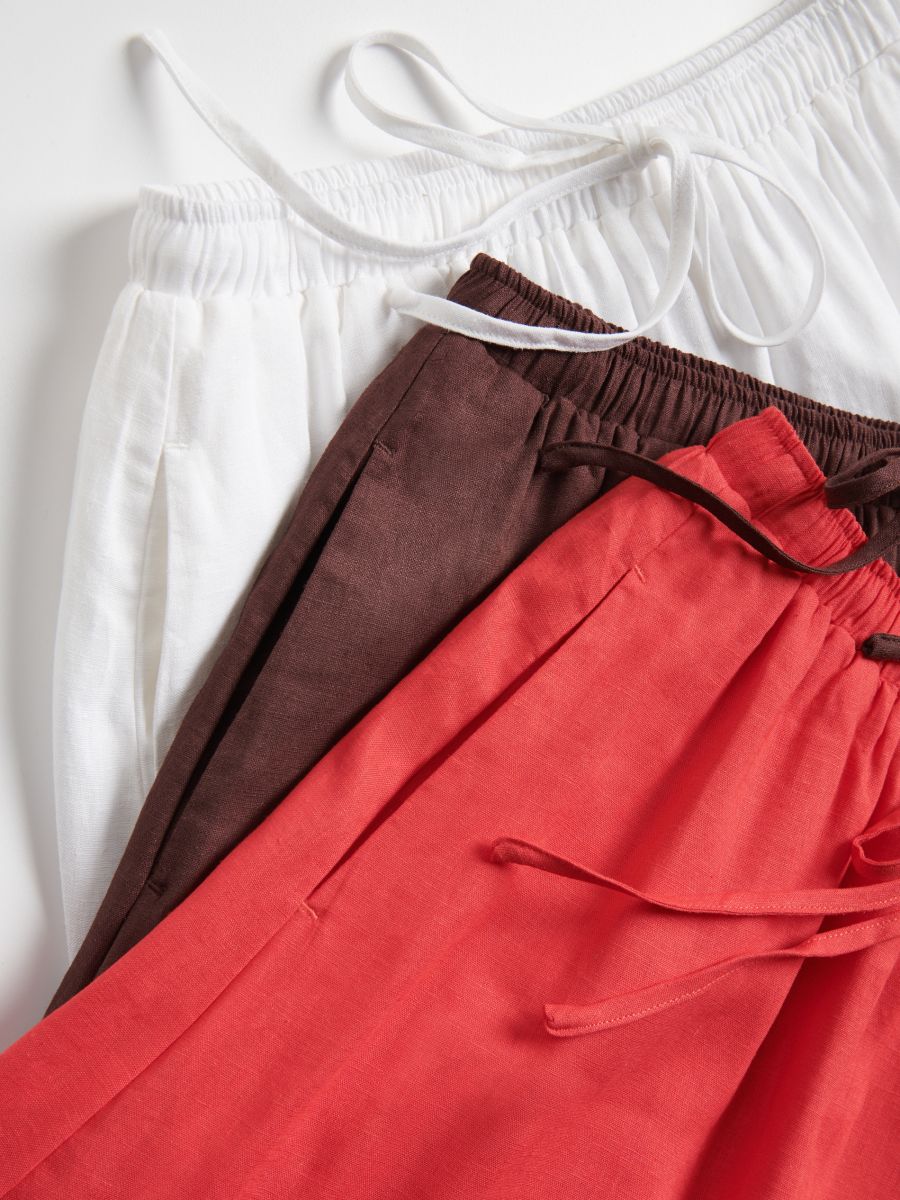 Gonna midi in misto lino - rosso - RESERVED - 7