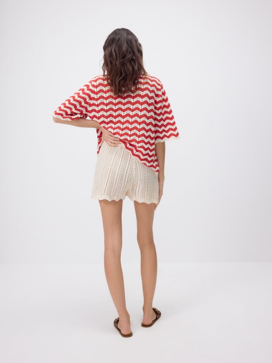 Knit shorts with drawstring - nude - RESERVED - 2