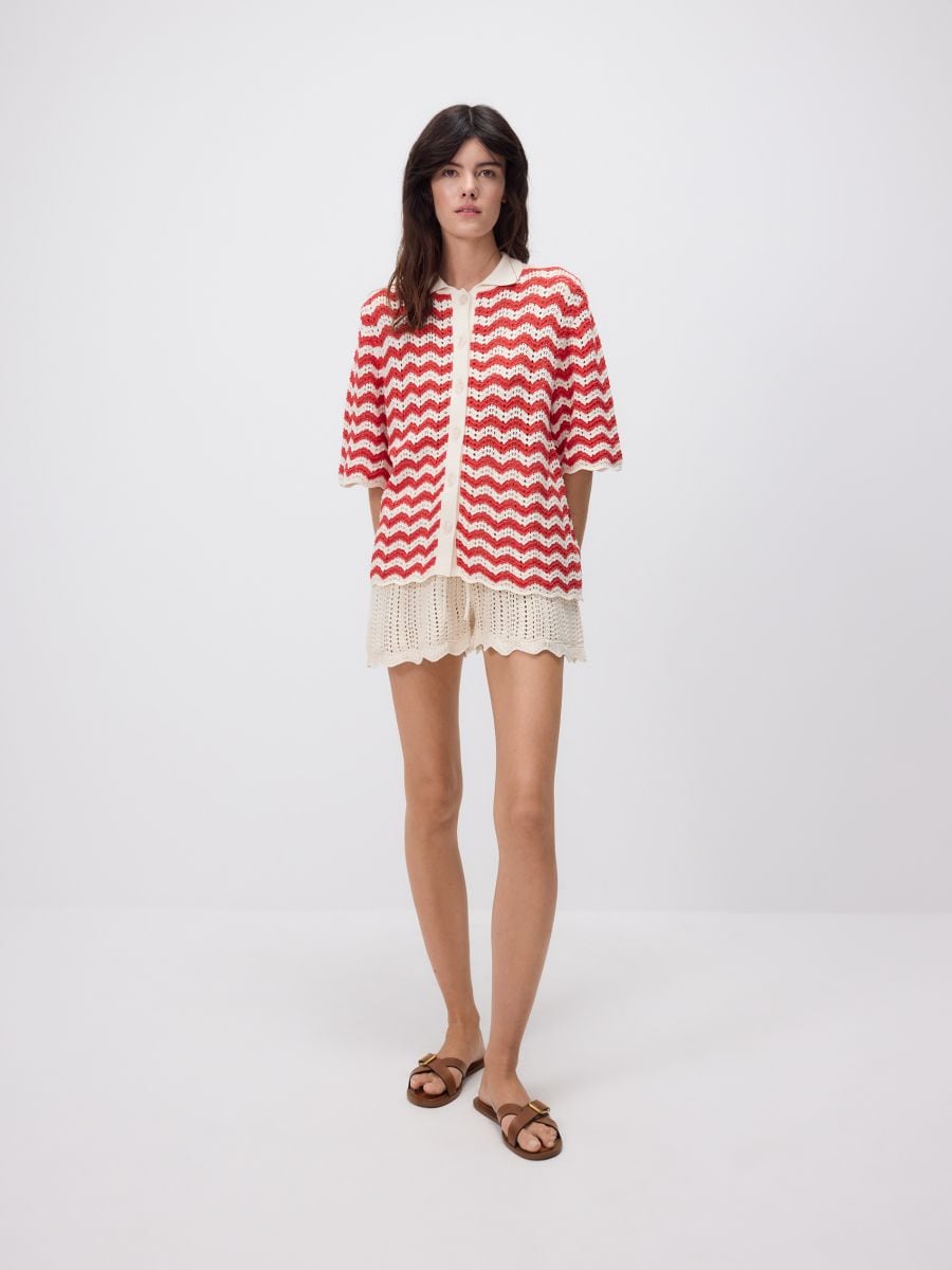 Knit shorts with drawstring - nude - RESERVED - 4