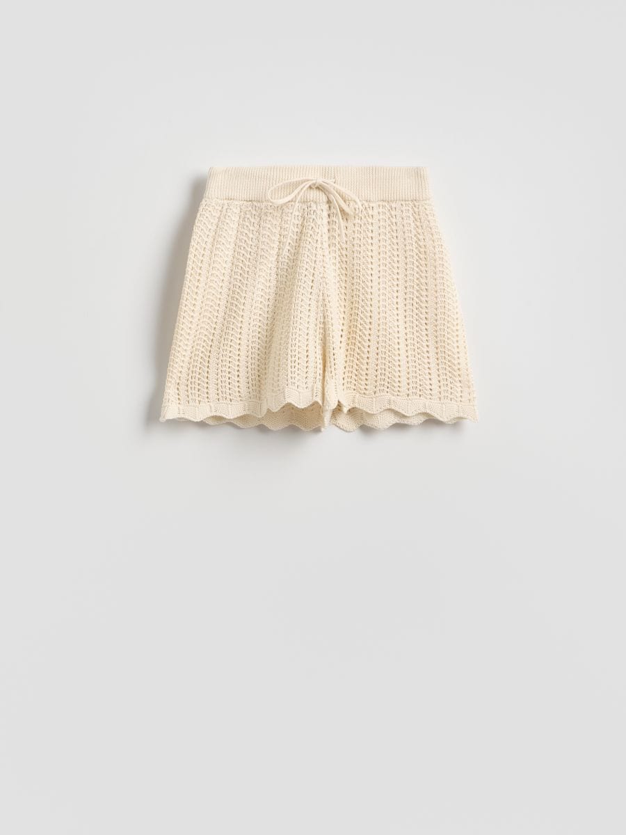 Knit shorts with drawstring - nude - RESERVED - 5
