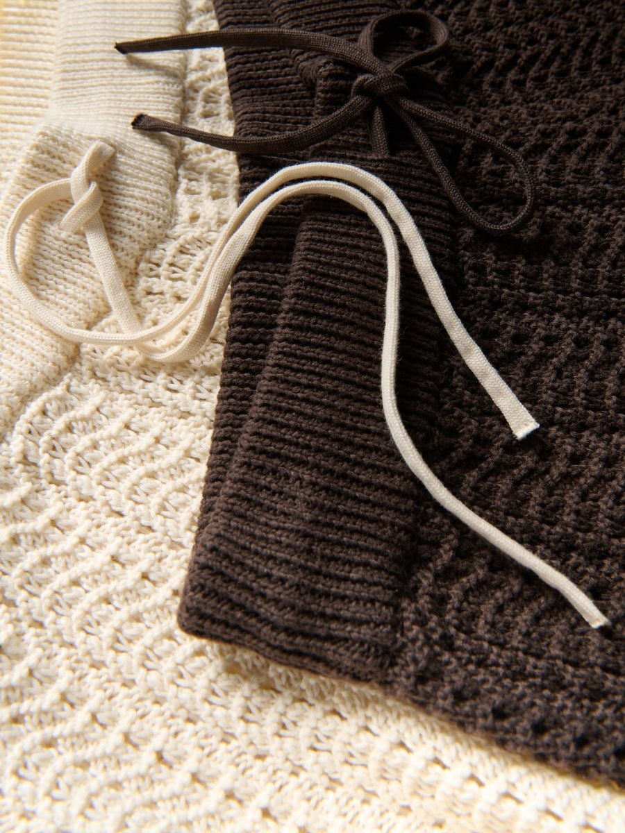 Knit shorts with drawstring - nude - RESERVED - 6