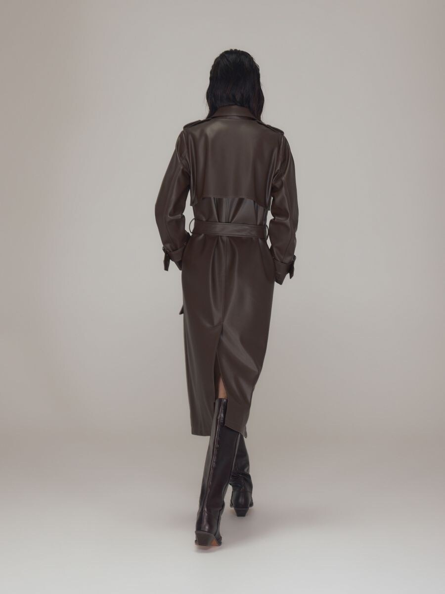 【完売品】SINSS Wide long trench coat ブラウン M SINSS（シンス）の「Wide long trench coat / ワイドロング