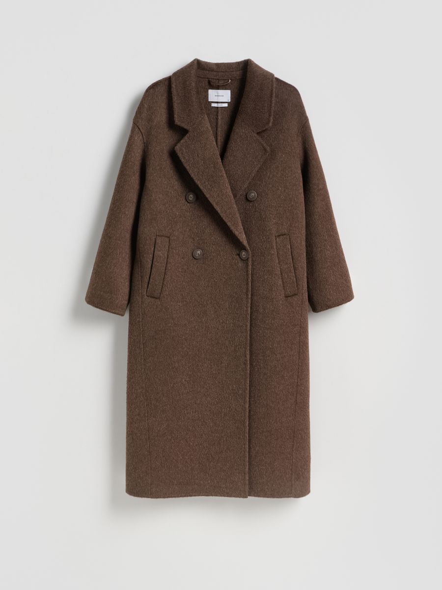 Wool blend coat - dark brown - RESERVED