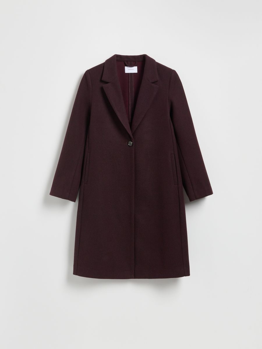 LADIES` COAT - burgundy - RESERVED