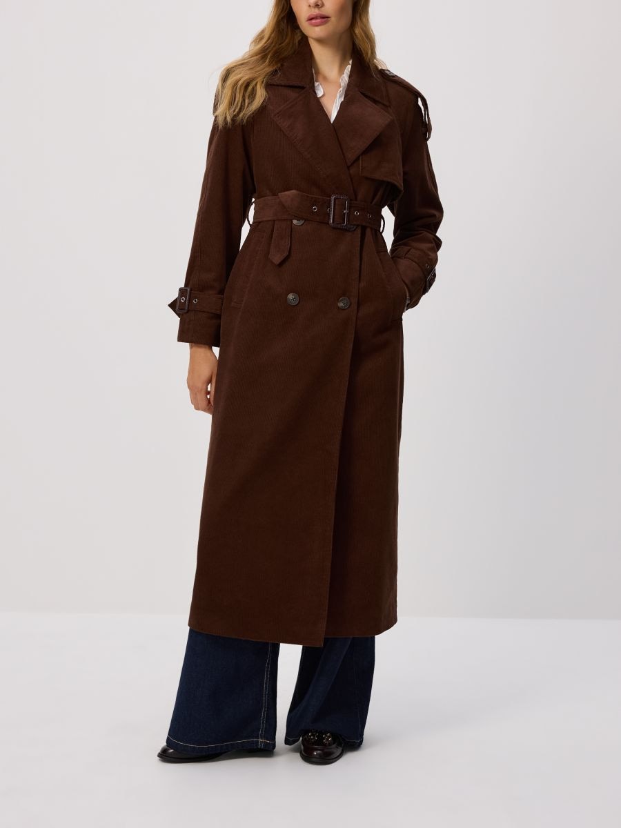 LADIES` COAT & BELT - dark brown - RESERVED