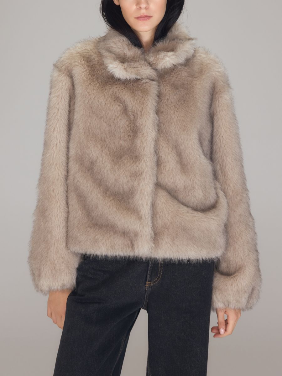 LADIES` OUTER JACKET - ανοιχτό γκρι - RESERVED