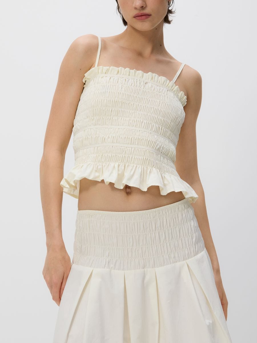 Textured top - cream - RESERVED