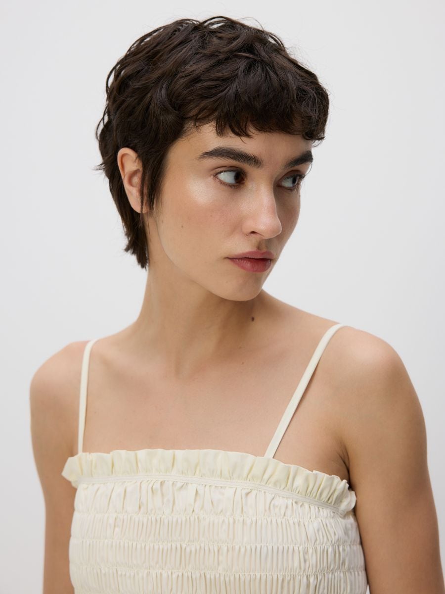 Textured top - cream - RESERVED - 2