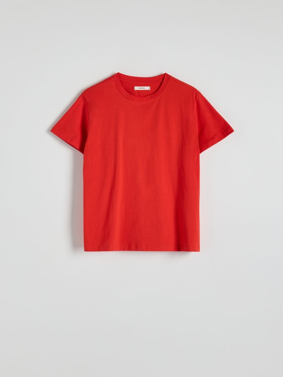 Regular fit cotton T-shirt - red - RESERVED - 3