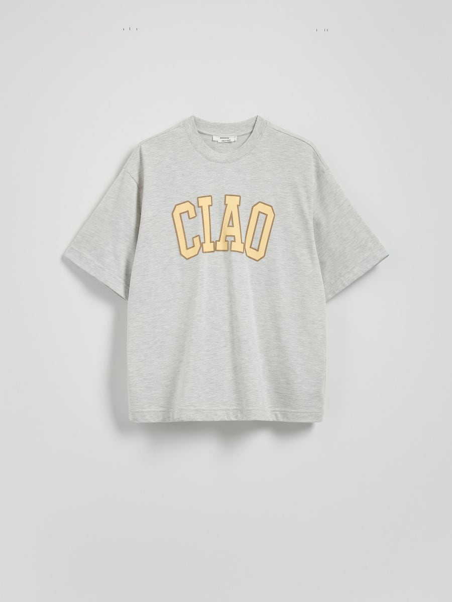 Oversized T-shirt with print - dark grey - RESERVED - 6