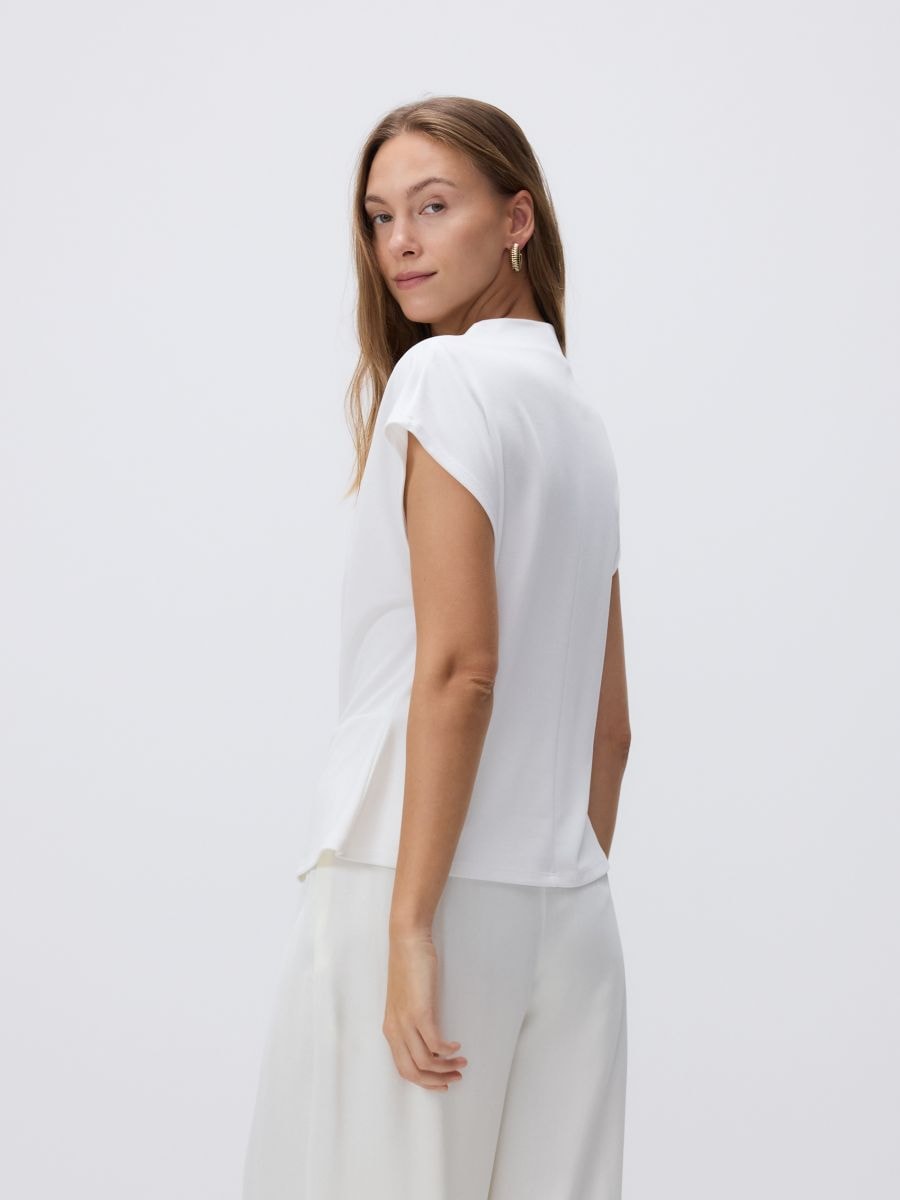 Glatka bluza od modala - krem - RESERVED - 5