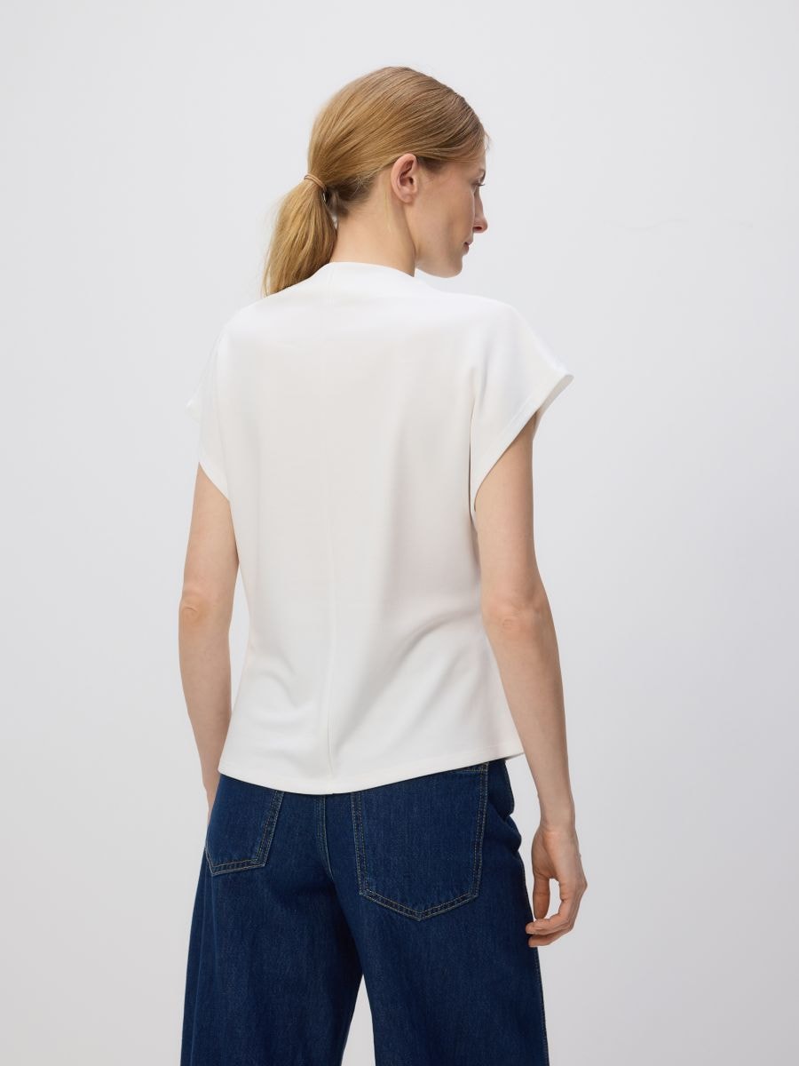 Glatka bluza od modala - krem - RESERVED - 3