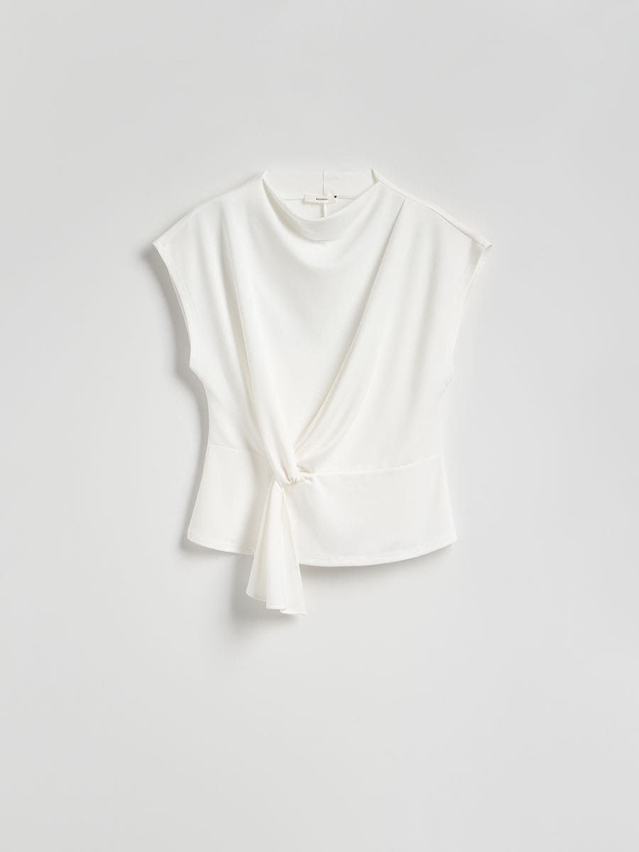 Glatka bluza od modala - krem - RESERVED - 6