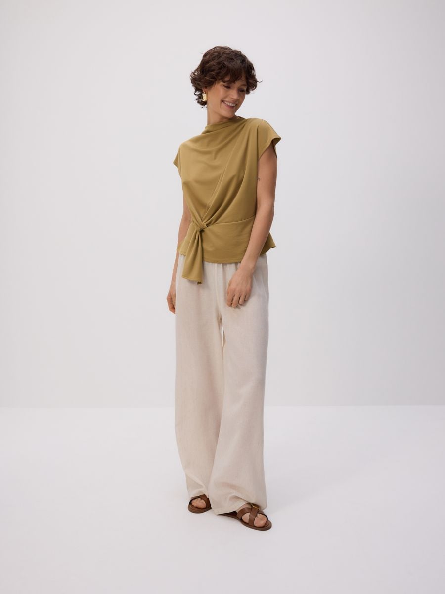 Plain modal rich blouse - light olive - RESERVED - 3