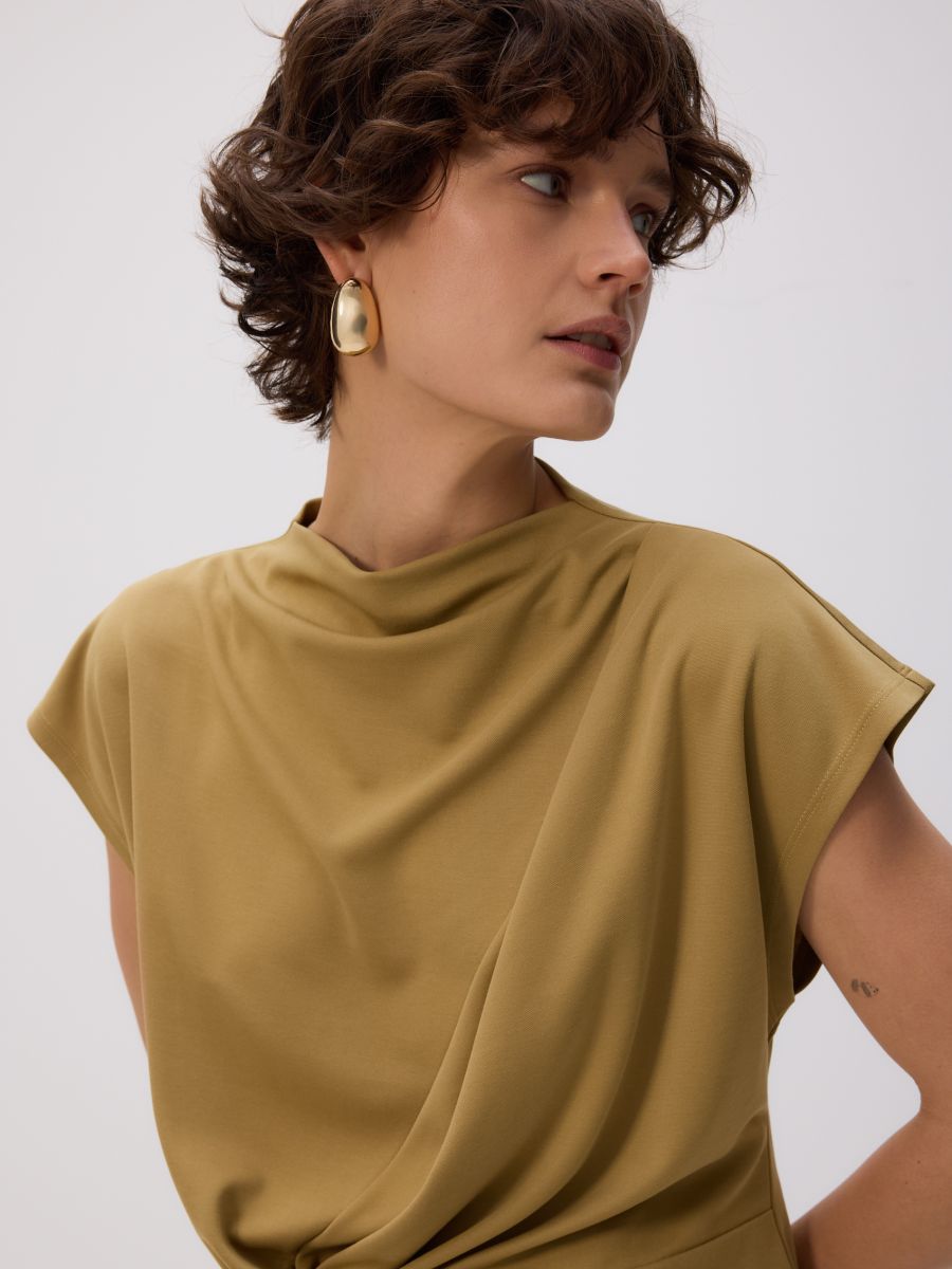 Plain modal rich blouse - light olive - RESERVED - 2