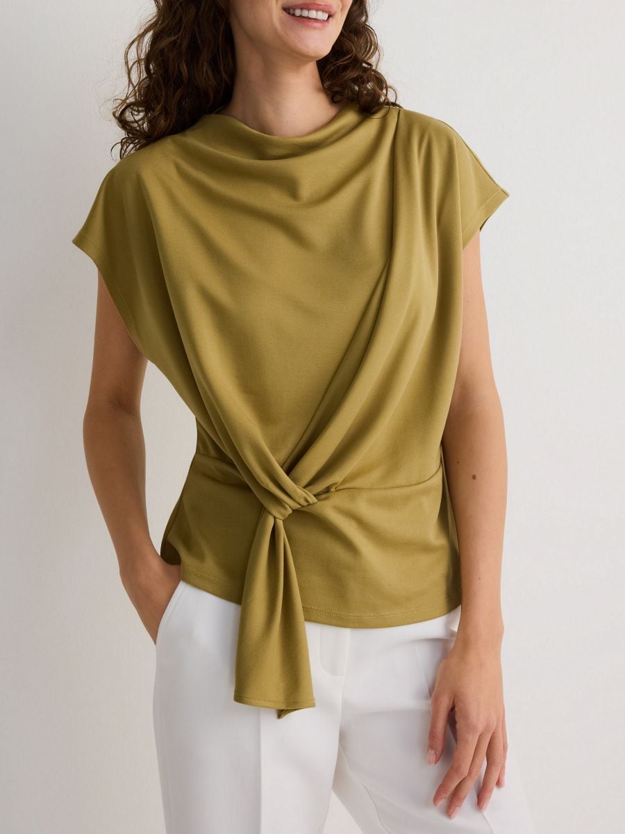 Plain modal rich blouse - light olive - RESERVED - 2