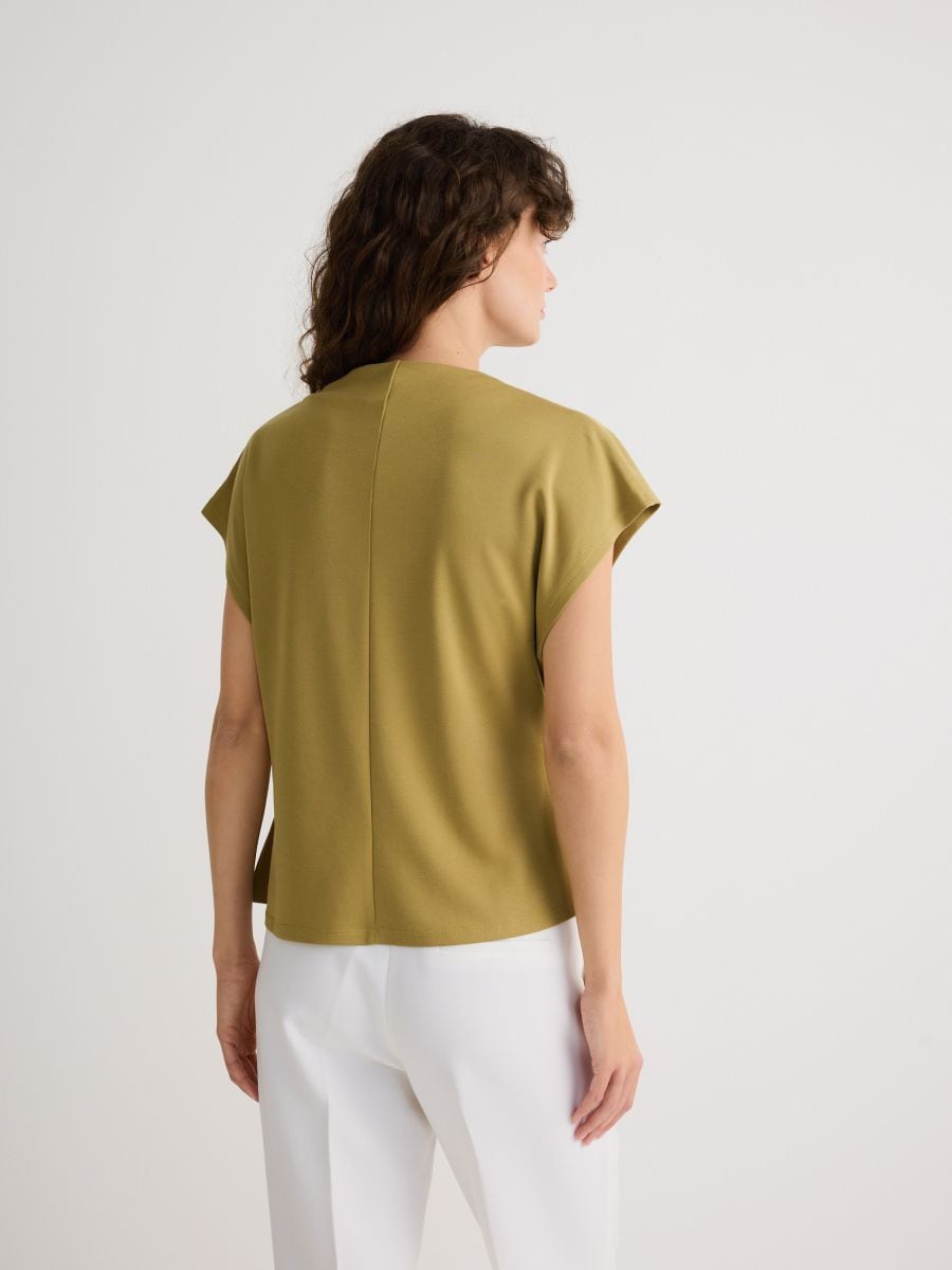 Plain modal rich blouse - light olive - RESERVED - 7
