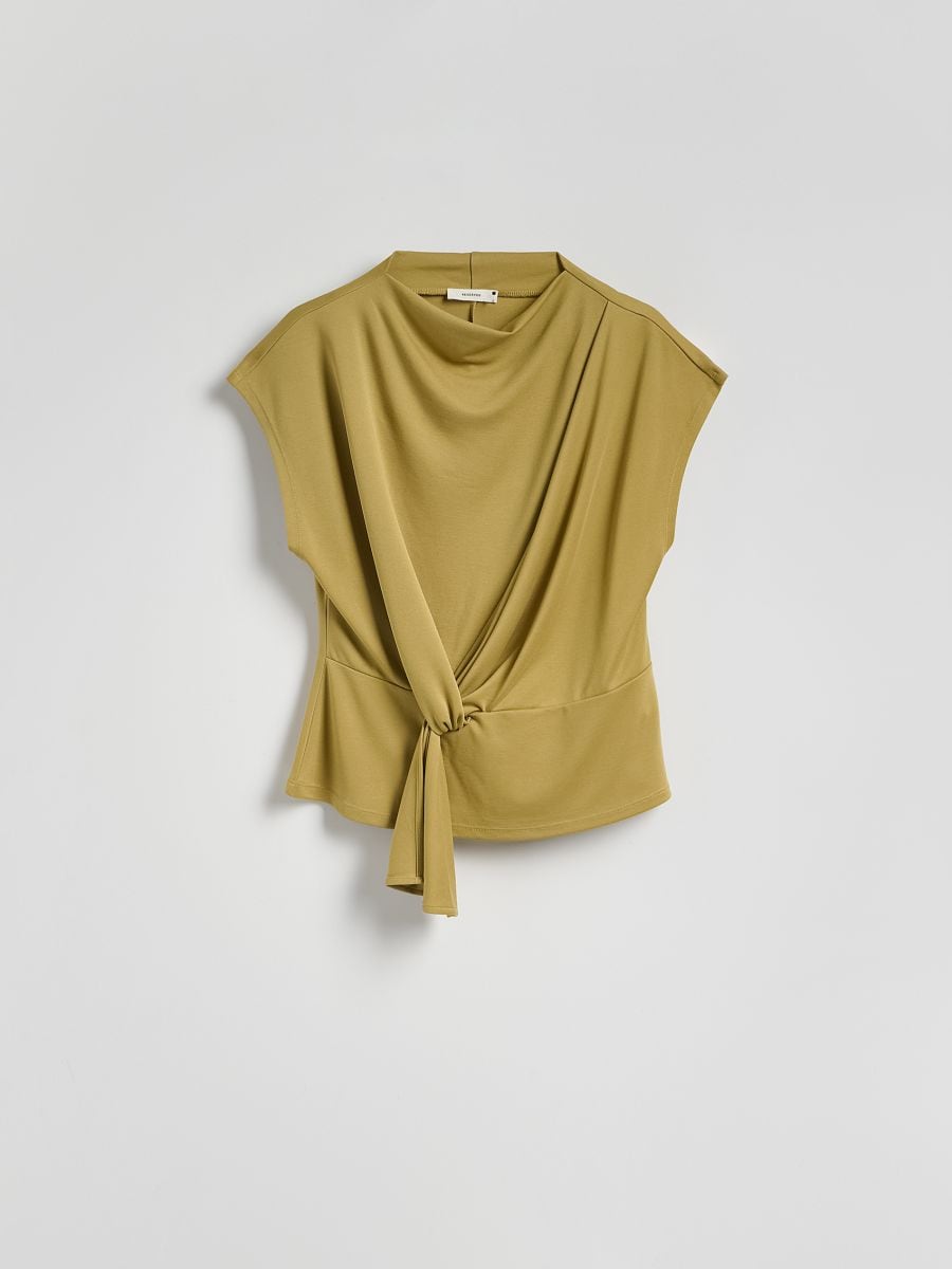 Plain modal rich blouse - light olive - RESERVED - 5
