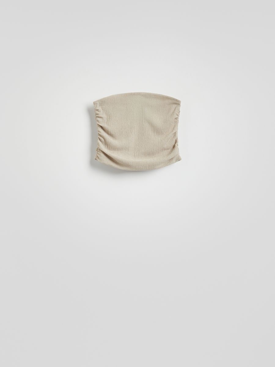 Top van structuurbreisel - BEIGE - RESERVED - 4