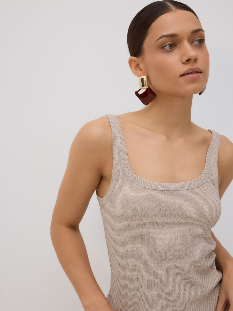 Textured top - nude - RESERVED - 3