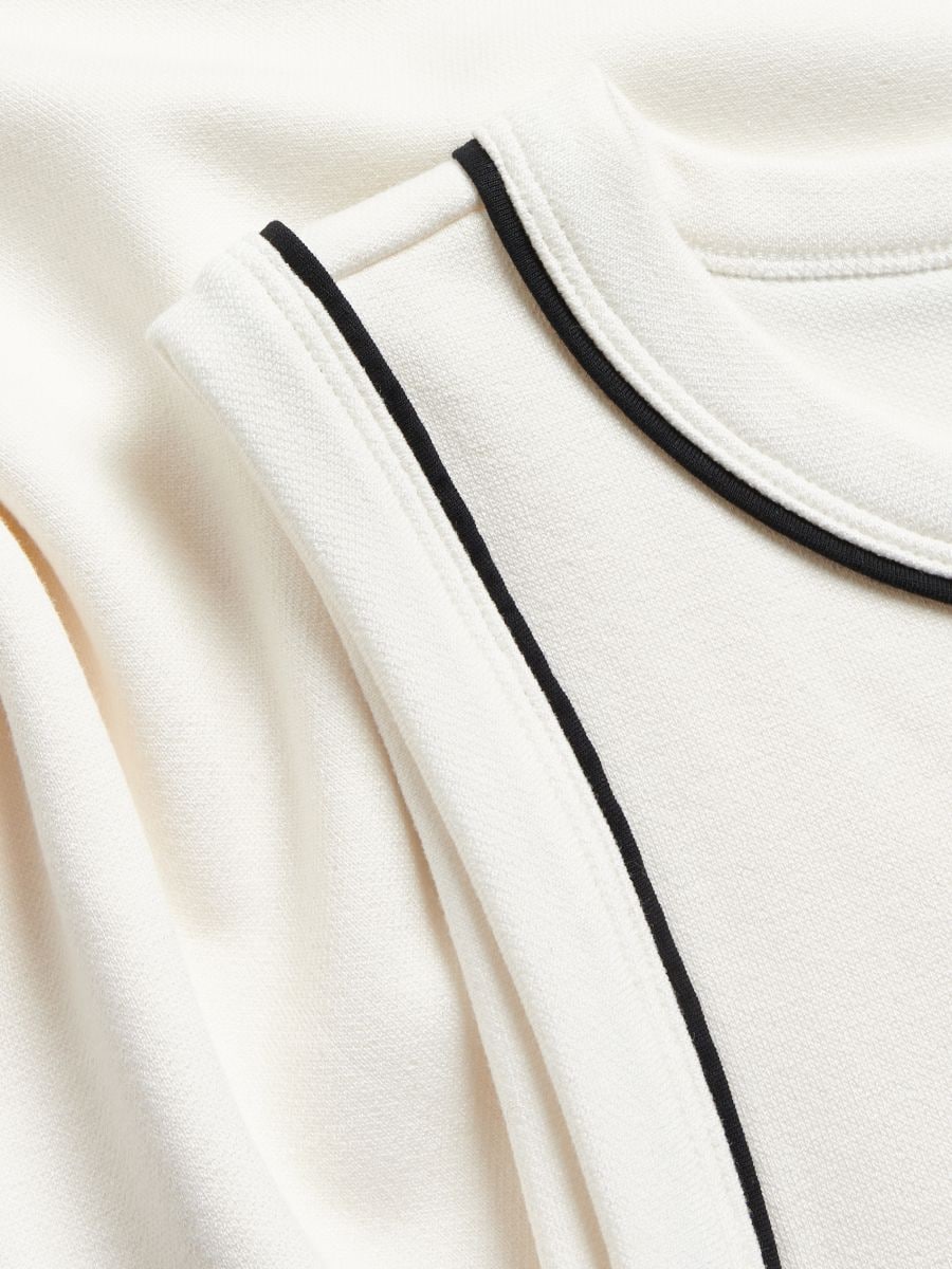 Top with contrast trim - cream - RESERVED - 7
