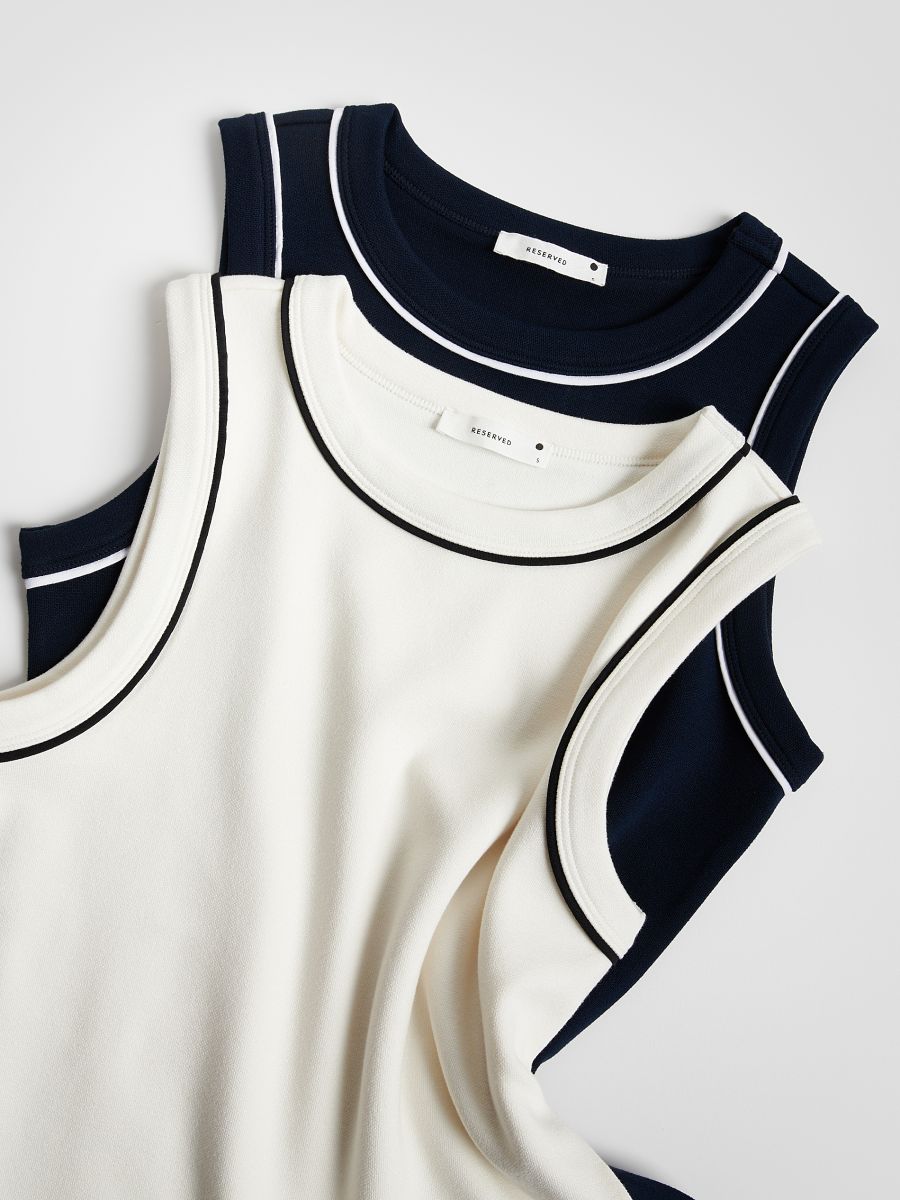 Top with contrast trim - cream - RESERVED - 8
