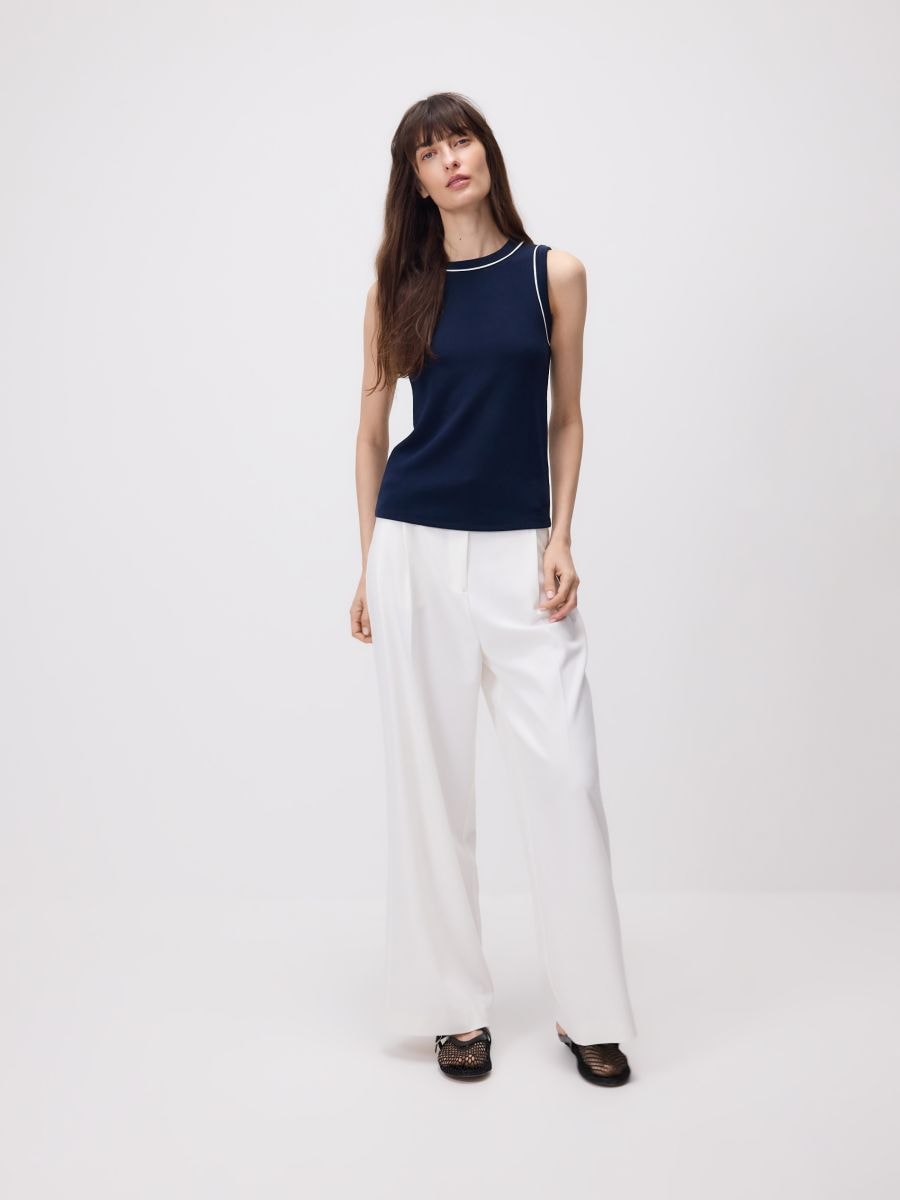 Top with contrast trim - navy - RESERVED - 2