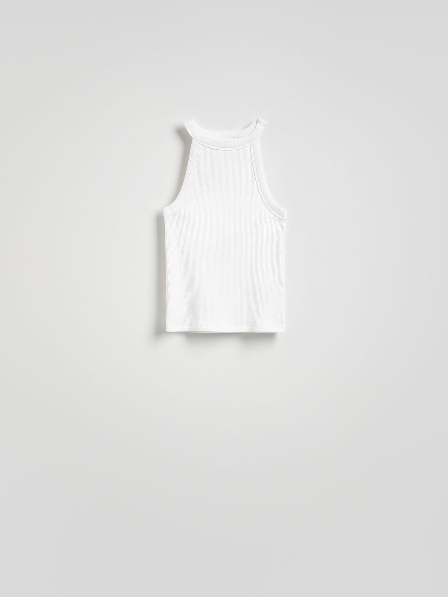 Puuvillane topp - valge - RESERVED - 4