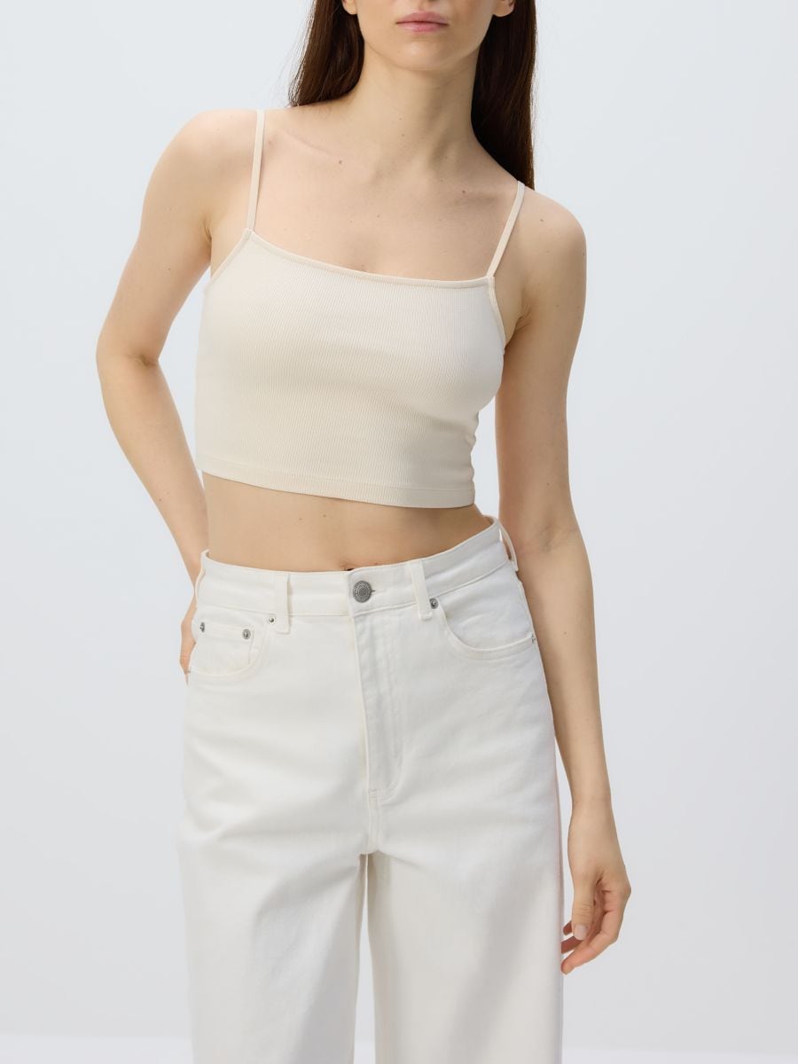 Cami crop top - cream - RESERVED - 2