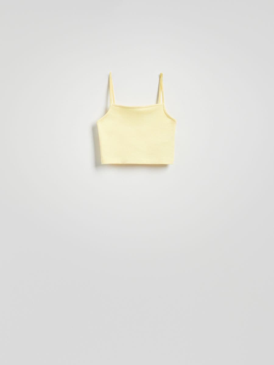 Cami crop top - light yellow - RESERVED - 5
