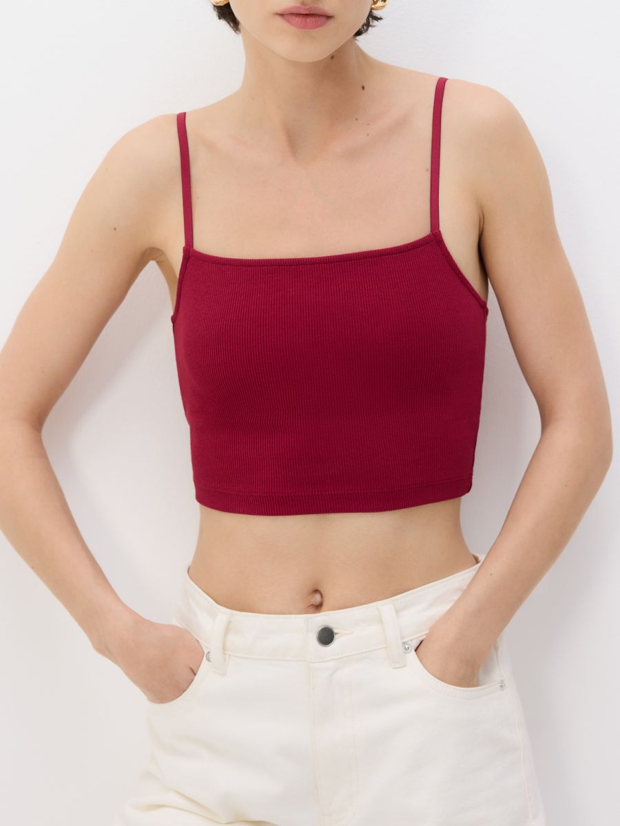 Cami crop top - maroon - RESERVED - 2