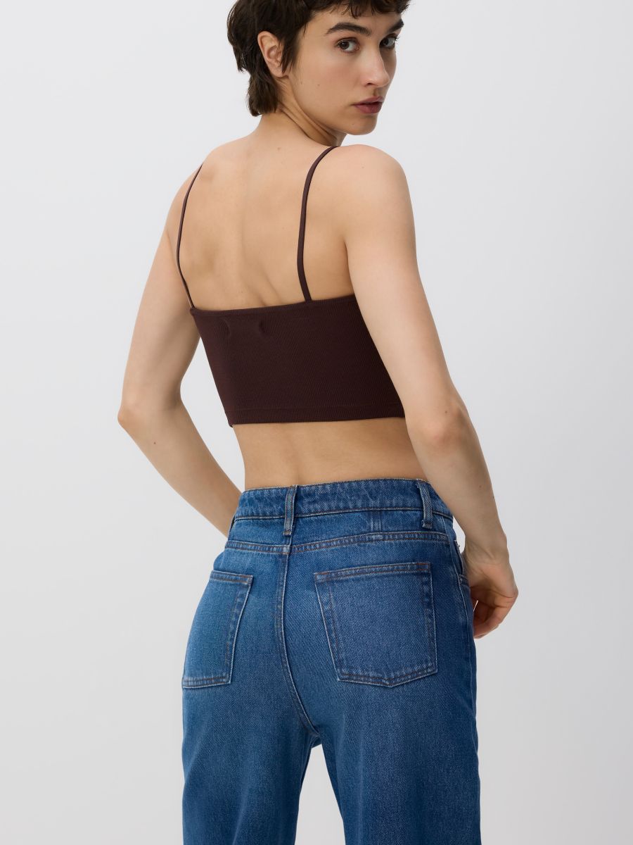 Cami crop top - dark brown - RESERVED - 4