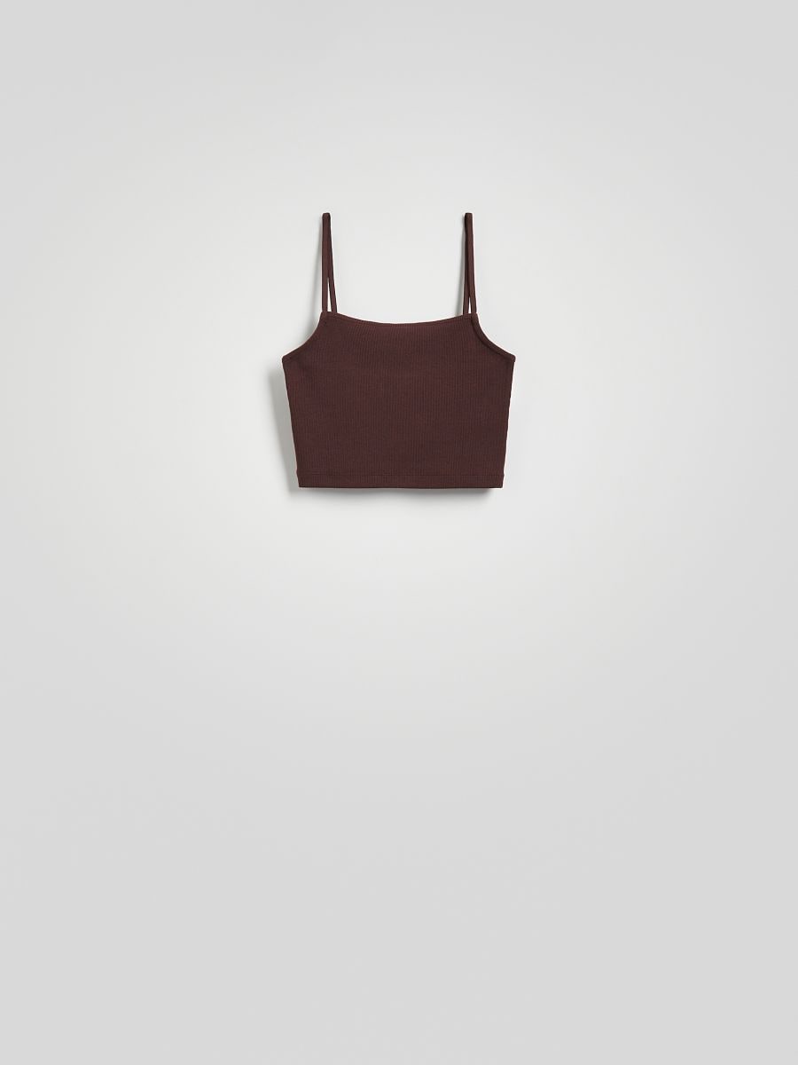 Cami crop top - dark brown - RESERVED - 5