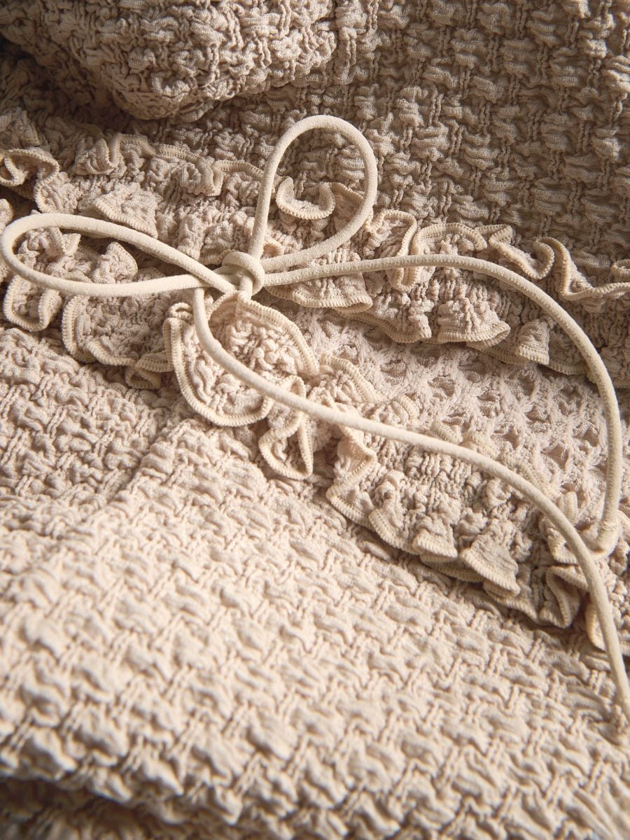 Jersey-Top mit Trägern - beige - RESERVED - 6