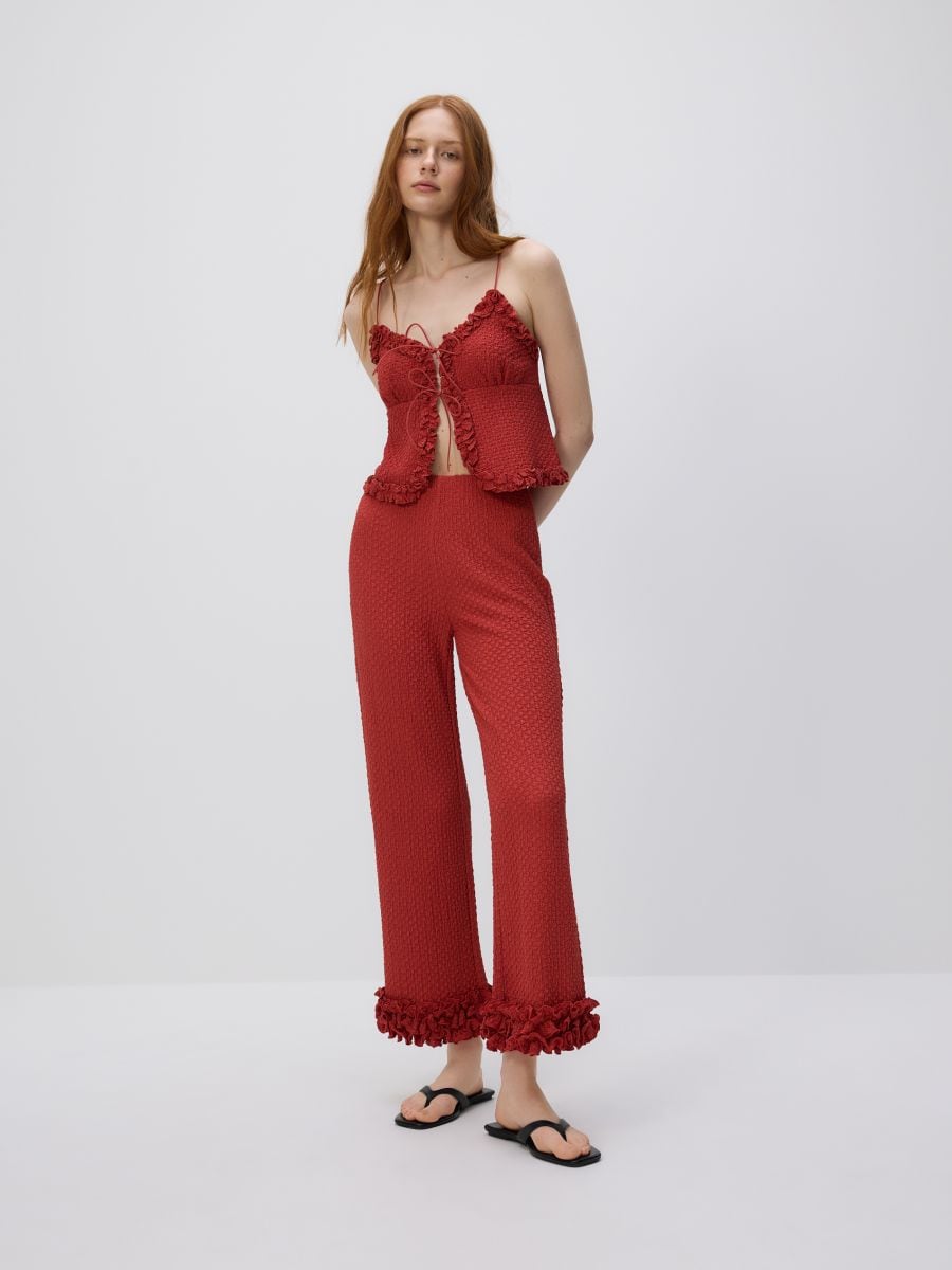 Jersey top with straps - carmine - RESERVED - 3