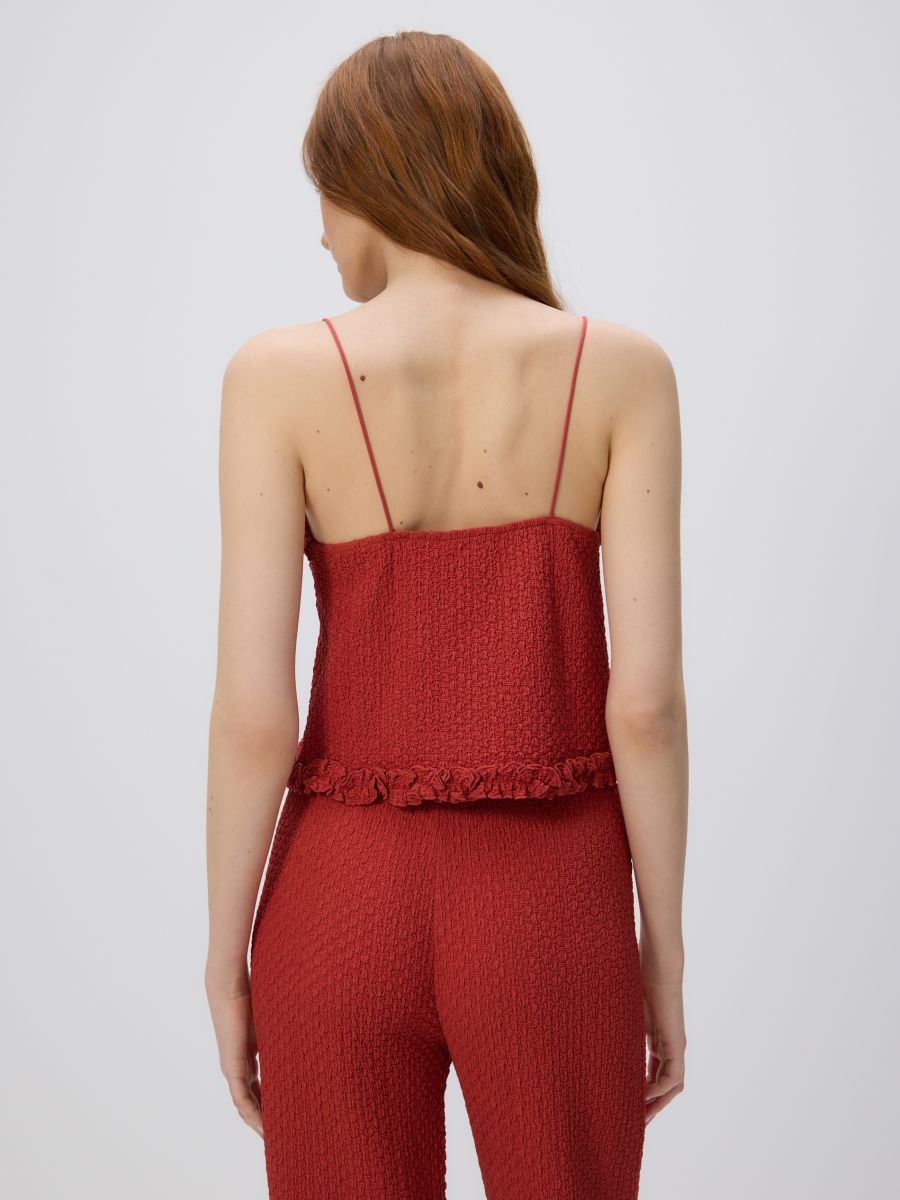 Jersey top with straps - carmine - RESERVED - 2