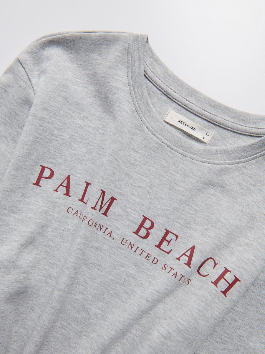 T-shirt with print - light grey - RESERVED - 2