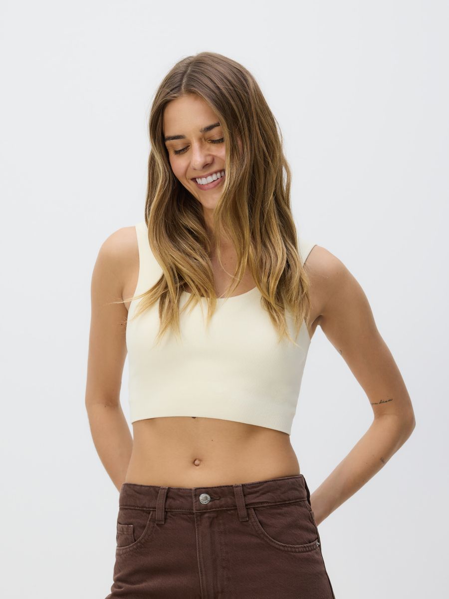 Crop top - krem - RESERVED - 3