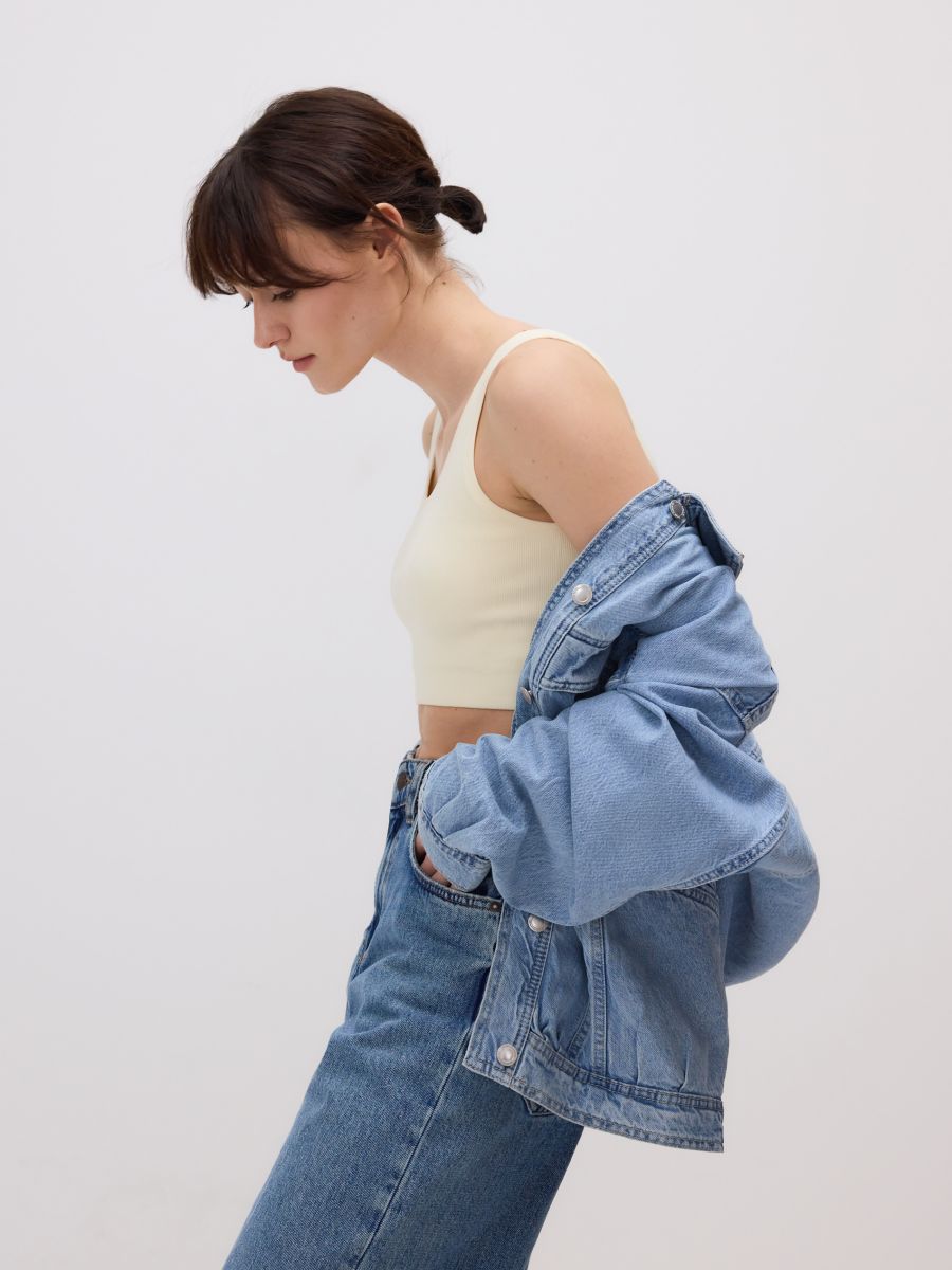 Crop top - krem - RESERVED - 3