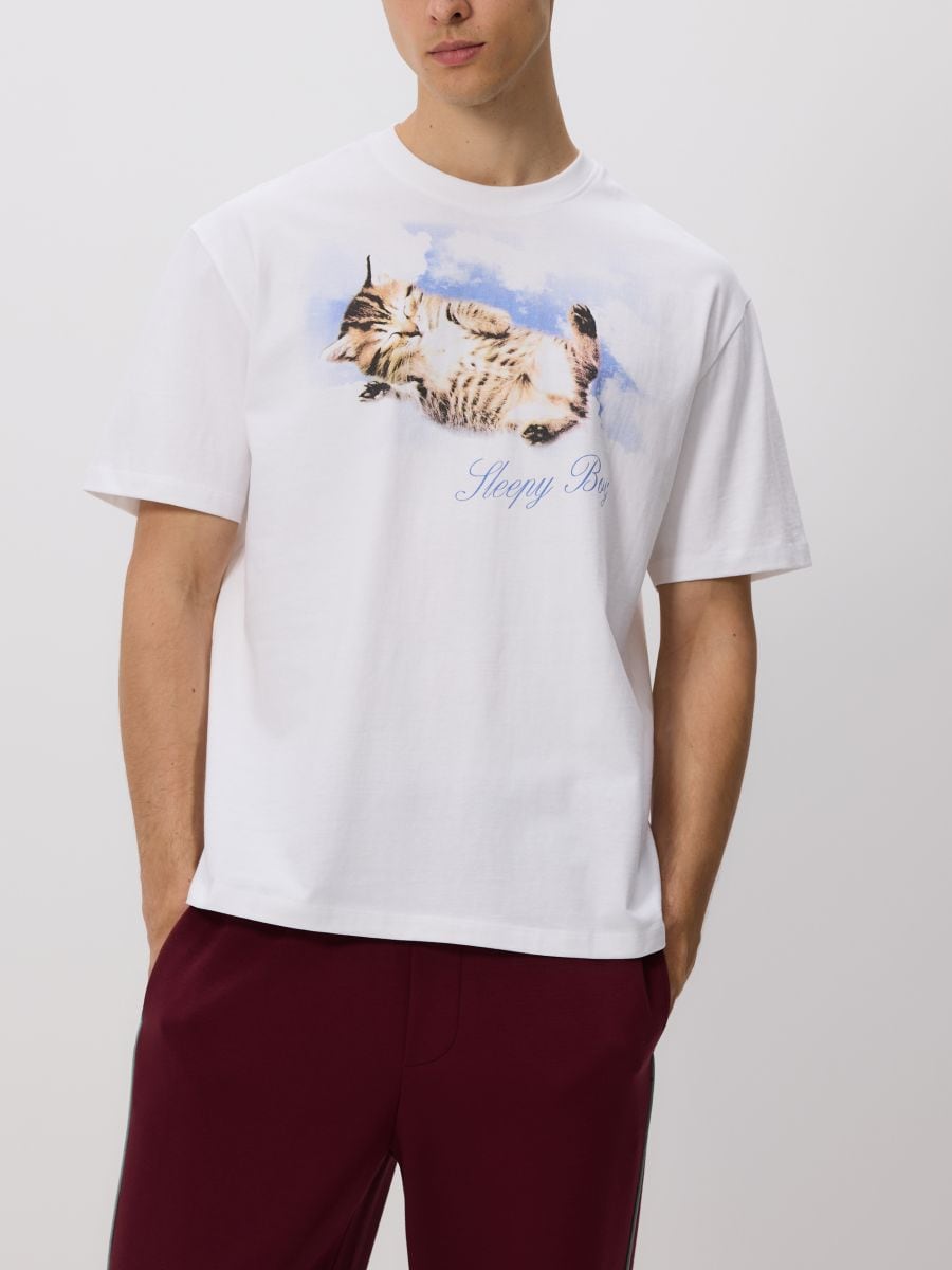 Boxy T-shirt with print - white - RESERVED - 3