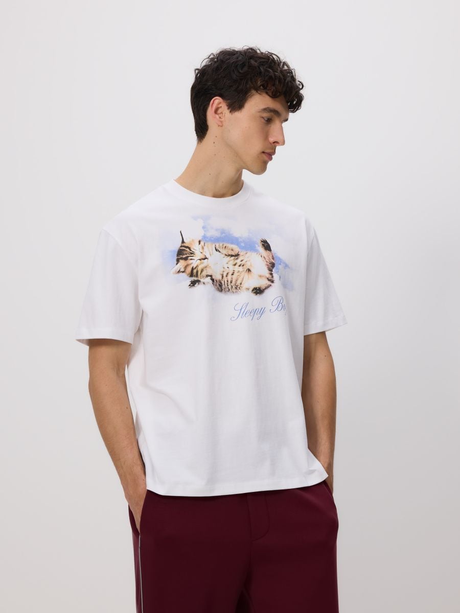 Boxy T-shirt with print - white - RESERVED - 2