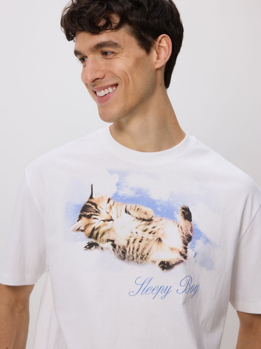 Boxy T-shirt with print - white - RESERVED - 5