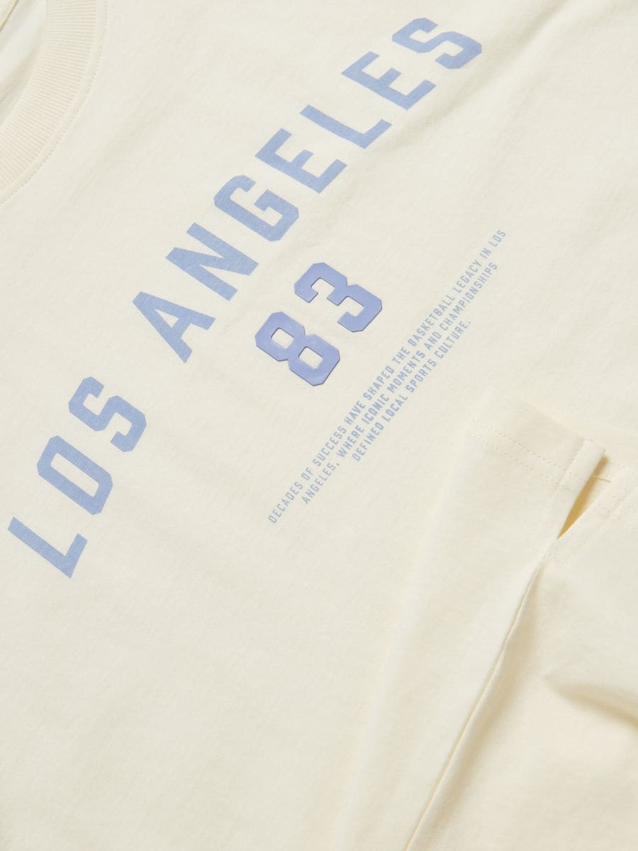 Relaxed fit T-shirt with print - cream - RESERVED - 2