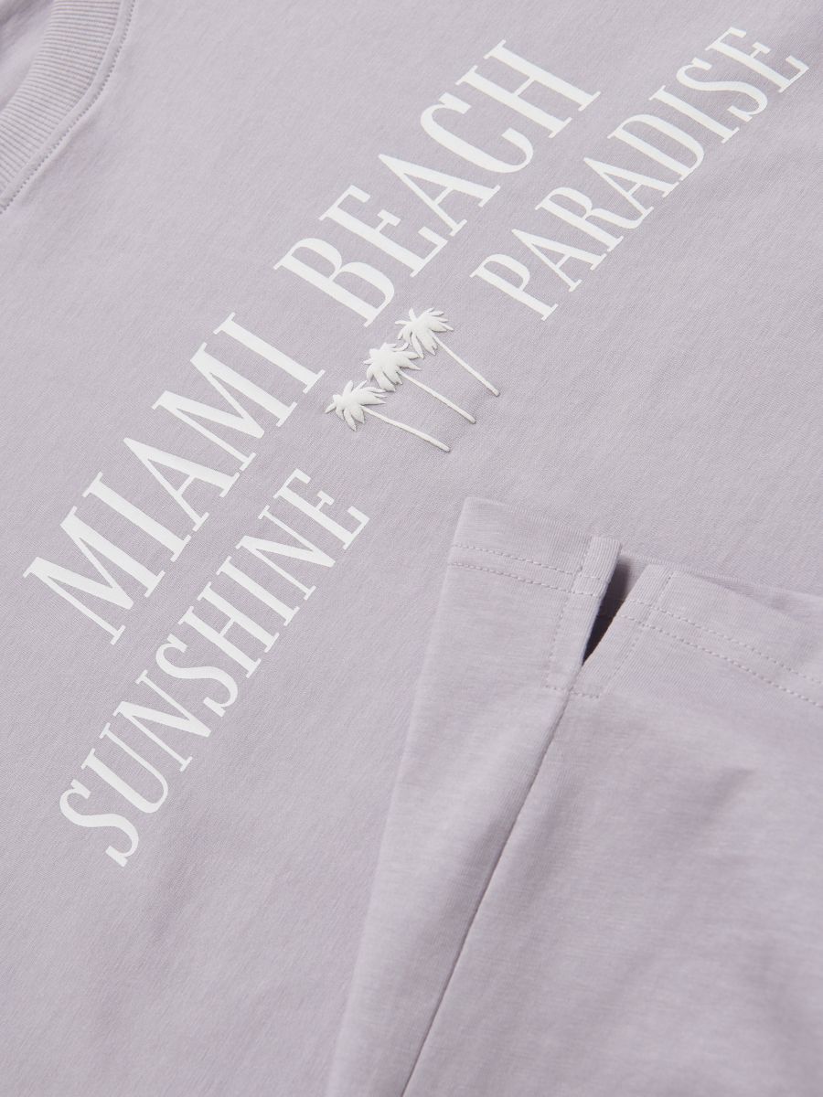 Relaxed fit T-shirt with print - lavender - RESERVED - 2