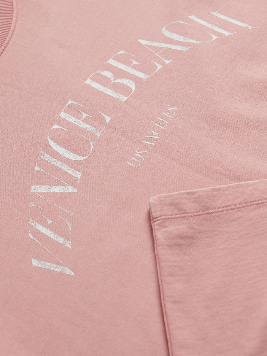 Regular fit printed T-shirt - dusty rose - RESERVED - 2